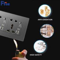 Saklar lampu standar UK harga pabrik dengan Panel saklar PC sentuh kulit Super ramping, sakelar dan soket, colokan & soket