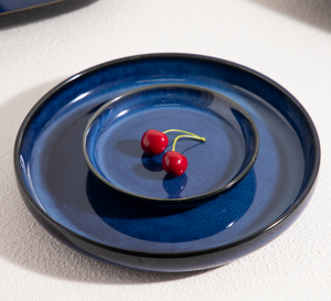 Juego de Vajilla de Cerámica Azul Subesmaltado Personalizable al por Mayor |   Platos y Tazones de Porcelana Azul Marino de Alta Gama para Compra al por Mayor - Product Image 1