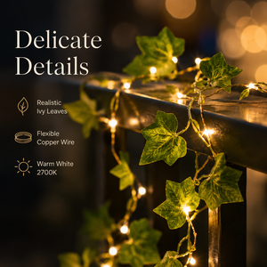 Guirlande lumineuse LED en fil de cuivre avec feuilles de lierre artificielles, blanc chaud, pour Noël, extérieur, mariage, maison, <span class=keywords><strong>jardin</strong></span> - Product Image 2