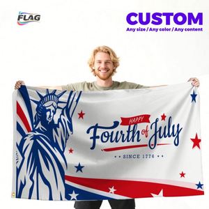 Bandera de Poliéster de 90*150cm con Impresión Digital Personalizada a Todo Color y Cualquier Patrón en Asta de Fibra de Vidrio - Product Image 5