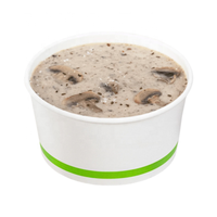 Bol jetable biodégradable écologique en papier kraft blanc à paroi simple pour soupe, salade, ramen, biscuits avec couvercle en plastique
