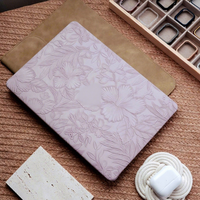 Étui pour ordinateur portable en violet lavande avec motif floral en relief pour Macbook Air 13 15, étui pour Macbook Pro 15, Funda M1 M2, étui pour Macbook