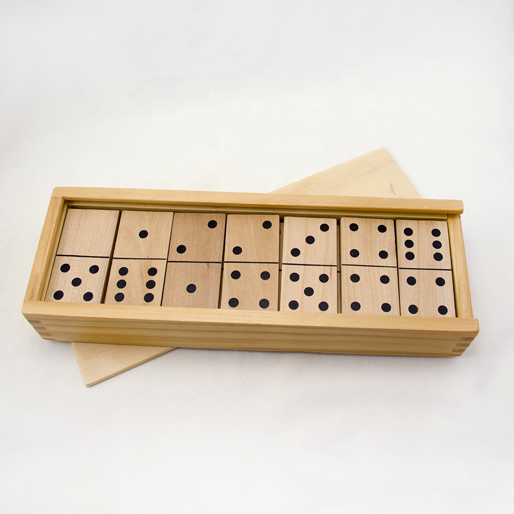 Деревянный набор домино, домино с двойной шестеркой, блоки домино