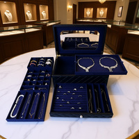 Boîte de rangement de luxe en PU et velours pour bijoux, grand coffret carré pour bagues, boucles d'oreilles, colliers et bracelets, idéal pour offrir