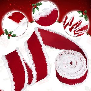 Multi Velvet Christmas <b>Ribbon</b> Roll 2.5CM Wedding Velvet <b>Ribbon</b> 3.8CM <b>Red</b> Velvet <b>Ribbon</b> for Christmas Tree Gift Wrapping - Product Image 3