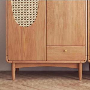 Minimal Assembly Modern Solid Wood Portable <strong>Wardrobe</strong> 4-Column Foldable Chest Storage Cabinet for Living Room or Villa - Product Image 6