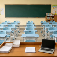 Ensemble bureau et chaise ergonomique réglable en hauteur avec logo personnalisé pour l'école primaire et secondaire - Vente en gros