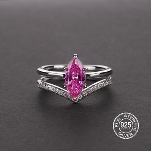 Nouveau Design Déclaration Faux Saphir 1.7 Carat <span class=keywords><strong>Marquise</strong></span> S925 Femme Bague en Argent Sterling - Product Image 4