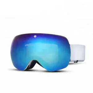 Professional goggle manufacturer hot sale big lens OTG ski goggles magnetic snow goggles