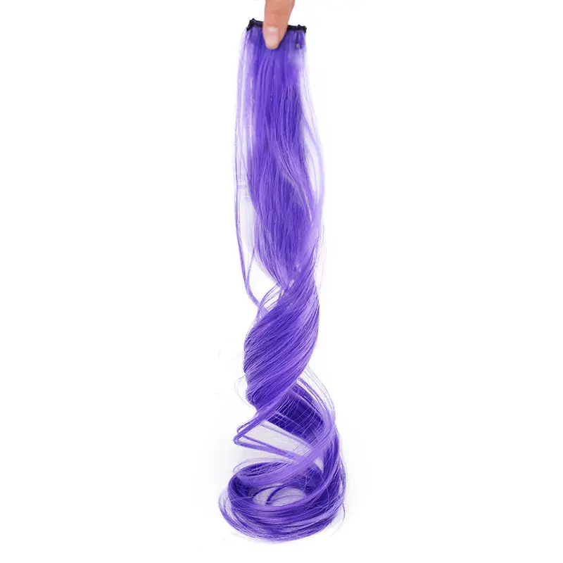 Extensiones de cabello de colores para niñas y mujeres, accesorios ondulados y rizados para fiesta, resalta el cabello, DIY, 15 Uds.