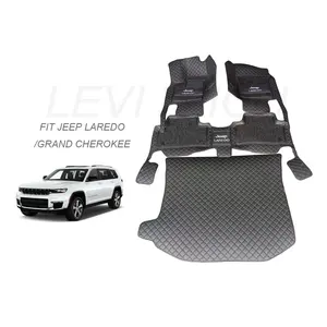 Karpet Mobil Jeep Laredo/Grand Cherokee 2011-2022, Karpet Mobil 7D Berlian Anti-Slip Kulit Warna Kustom Tahan Lama Ramah Lingkungan 2023