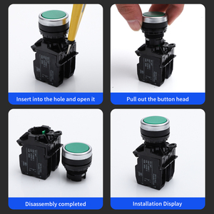 La42 Loạt Màu Đỏ Phẳng/Đầu Quay Dừng Khẩn Cấp Mùa Xuân Trở Lại 240V 1NO + 1NC Không Thấm Nước IP65 Push Button Chuyển Đổi - Product Image 6