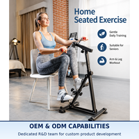 Vélo d'exercice pliable BNcompany léger et portable en acier, réglable pour seniors, mini-pédalier, appareil de rééducation pour les bras