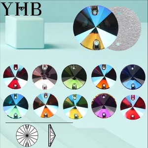 YHB vente en gros Rivoli Strass verre cristal fantaisie en forme de pierres à coudre Flatback coudre sur strass en vrac pour vêtement robe de mariée - Product Image 2