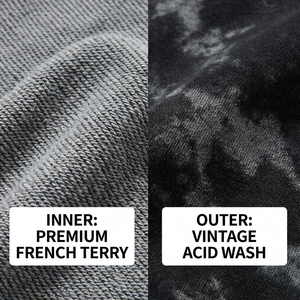 Sweat à capuche en molleton épais 400 g/m² WUYI avec logo personnalisé, style vintage délavé à l'acide, coupe oversize pour femme, streetwear - Product Image 3