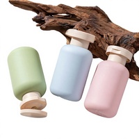 Set Botol Kosmetik Kosong 100ml, Botol Plastik PE Ekstrusi Berlapis Flocking dengan Tutup Flip, untuk Perjalanan