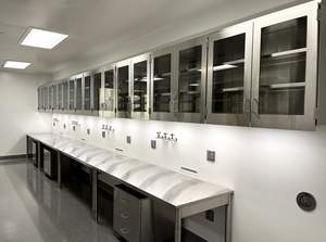 Mesa de laboratorio de acero inoxidable, banco de trabajo resistente a productos químicos, sala limpia, muebles de laboratorio - Product Image 3