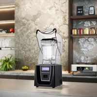 2L 3.8PK Commerciële Voedselblender met Geluidsdempende Kap voor Smoothies, IJs, Noten