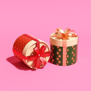 Новогоднее украшение круглой формы, Подарочная бумажная трубка, Золотая фольга, упаковка для конфет, шоколада, с галстуком-бабочкой - Product Image 2