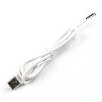 24AWG USB 2,0 macho 2 pines Pigtail Cable USB tipo A 2 núcleos Cable desnudo Cable de extensión de extremo abierto para Cable de reparación DIY Negro Blanco