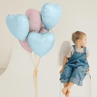 Ballons de modélisation en feuille Feile Cœur Rose Bleu Brillant Nacré 18 pouces Pastel pour Baby Shower Anniversaire