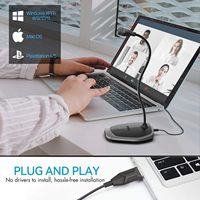 Microphone USB col de cygne CMTECK G103 avec effet RVB, micro PC cardioïde à condensateur pour enregistrement et transcription IA