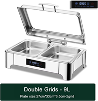 Ensemble de réchauds de buffet rectangulaires en acier inoxydable, chauffe-plats électrique commercial en acier inoxydable pour présentation