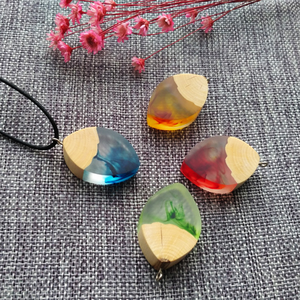 NE-14424, индивидуальное художественное ожерелье, длинная цепочка на свитер, бутик, деревянное ожерелье из смолы, оптовая продажа - Product Image 3