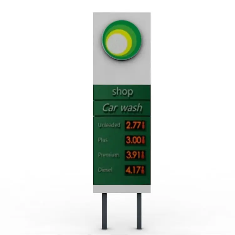 Großhandel Günstige Custom Steel Digital Billboards Led Preis Board Benzin Tankstelle Preis Pylon Zeichen