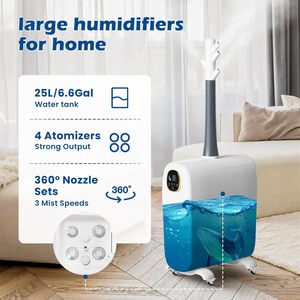 Humidificador de aire inteligente ultrasónico de capacidad de 25L de fábrica de alta calidad, atomizador de circulación de agua, Humidificador Industrial - Product Image 6