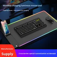 Tapis de Souris et Clavier Informatique Haute Qualité avec Chargeur Sans Fil 15W, Lumière RGB et Support Téléphone 810*32*24.5mm pour Gaming (En Stock)
