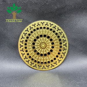 Stock di fabbrica souvenir religioso indiano regalo placcato oro seme della vita carta energetica in metallo - Product Image 2