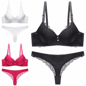 Lencería Sexy de Encaje al por Mayor a Bajo Precio, Sujetador Sin Costuras de Talla Grande, Tanga Transpirable y Moderna de Spandex, Ropa Interior Cómoda para Mujer - Product Image 2