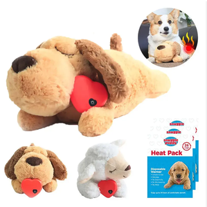 Yaratıcı köpek anksiyete arkadaşı peluş oyuncak hayvan mikrodalga isıtma kalp atışı yavru ayı koyun <span class=keywords><strong>Hippo</strong></span> köpek Pet Heartb oyuncak - Product Image 4