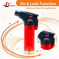 Briquet torche à flamme puissante rechargeable au gaz, coupe-vent, corps transparent, pour distributeurs africains, achat en gros