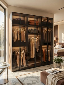 Système de <span class=keywords><strong>dressing</strong></span> en verre sans cadre avec éclairage LED et aménagement personnalisé pour <span class=keywords><strong>dressing</strong></span> de luxe - Product Image 4