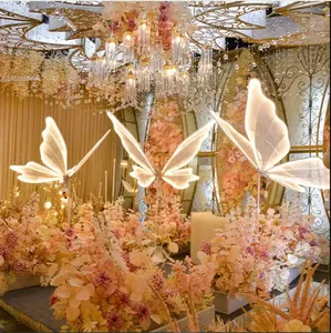Siyah ejderha düğün dekorasyon hareketli kelebek ışıkları Led kelebek lamba parti dekorasyon için
