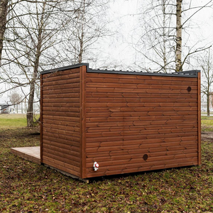 Sauna extérieur carré en bois de cèdre rouge massif de qualité supérieure, sauna traditionnel à vapeur humide pour villa résidentielle ou commerciale - Product Image 6