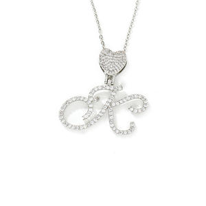 Nouveau collier à chaîne en cuivre incrusté de zircon de style européen et américain avec lettres anglaises, tendance, polyvalent, cadeau unisexe - Product Image 5