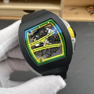 Midnight Luxury Skeletonized Timepiece Black Ceramic Case Green Radial Bridge Waterproof Fashion Gents <b>Mechanical</b> <b>Watch</b> - Product Image 1