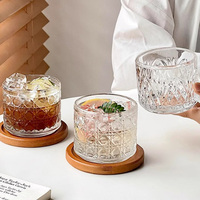 Verres à whisky rétro en verre gaufré, verres à whisky épais, verres à boire empilables pour restaurant