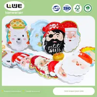 Assiette jetable personnalisable en bambou de qualité alimentaire, en forme de dessin animé, pour les fêtes d'enfants et les sorties printanières