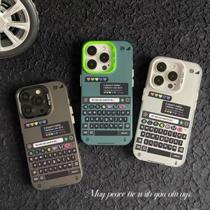 Coque de téléphone galvanisée pour iPhone 15/14 Pro Max/13 Pro/12/11-PC IMD, conception de clavier <span class=keywords><strong>Emoji</strong></span> et protection antichoc - Product Image 1