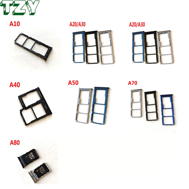 Wholesale SIM Card Tray Frame Holder Replacement Sim Slot for Samsung A10 A20 A30 A40 A50 A70 A60 A80 and so on