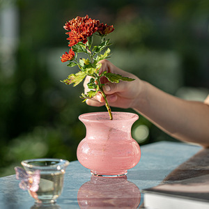 Liuli Jianshui Glass <b>Vase</b> <b>Small</b> Pastel Flower Holder For Tea Ceremony Housewarming Gift Quanzhou Made - Product Image 4