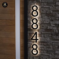 Luz LED 3D de Metal para Número de Casa, Regulable, de Acero Inoxidable, Retroiluminada, IP65, Impermeable, Letrero Publicitario, Logotipo, Dirección, Puerta