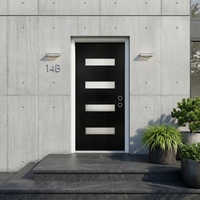 Puerta de Aluminio de Seguridad para Exteriores de Diseño Moderno Personalizado ZS, Aislamiento Térmico, Insonorización, Impermeabilización, Antirrobo