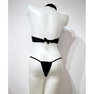 Ensemble de lingerie érotique pour femmes, une pièce, dos nu, à lacets, string, collants en cuir, lingerie de <span class=keywords><strong>strip</strong></span>-<span class=keywords><strong>tease</strong></span> passionnée - Product Image 3