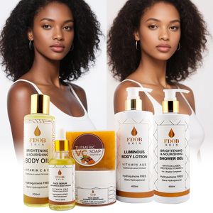 Vente en Gros Crème Corporelle Puissante Éclaircissante et Nourrissante à la Vitamine <span class=keywords><strong>C</strong></span> et au Curcuma, Lotion Corporelle pour Réparer et Illuminer la Peau, Ensemble de Soins de la Peau - Product Image 3