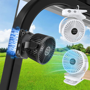Ventilateur magnétique à clip 4 pouces USB portable avec affichage numérique mains libres pour poussette et bureau - Product Image 1